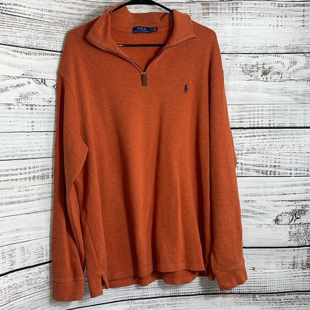 Polo Ralph Lauren pullover Mens XL quarter Zip sweatshirt pony cotton Pony - Picture 3 of 10